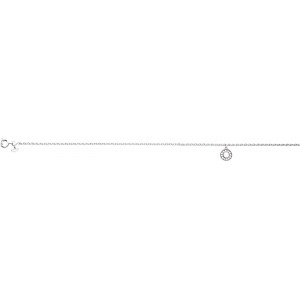 Chaine de Cheville Argent 925/1000 Oxyde de Zirconium Motif Rond Pendant 26cm