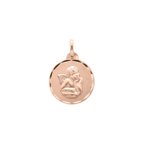 Pendentif Or 375/1000 Médaille ange Or Rose