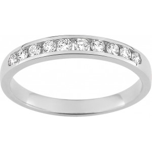 Bague Or 750/1000 et Diamant 0.30ct Or Blanc Taille 56