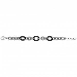 Bracelet Acier Céramique Noire 18cm