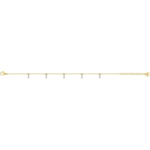 Bracelet Acier et Oxyde de Zirconium doré 18cm