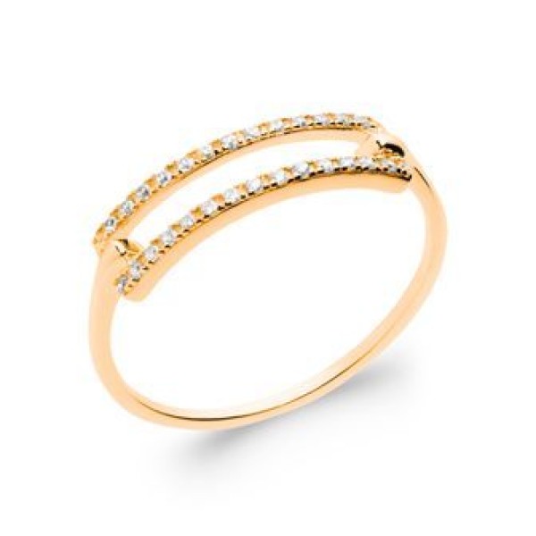 Bague  Plaqué Or Oxyde de Zirconium