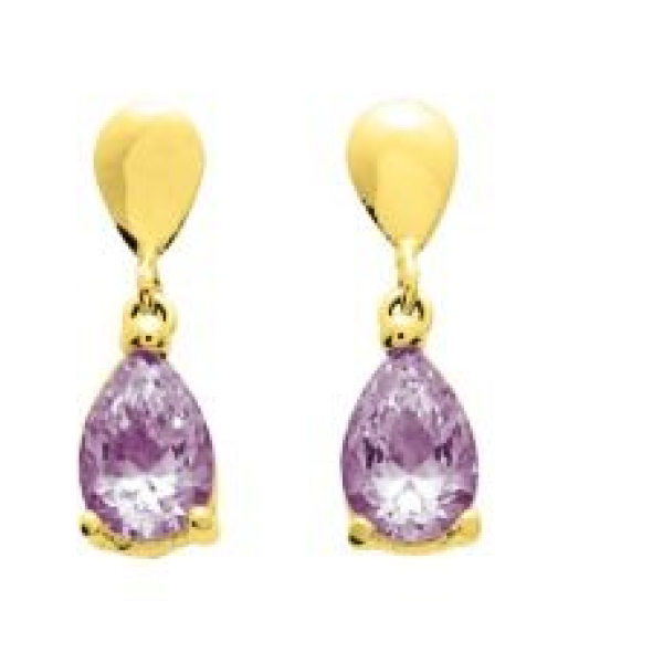 Boucles d'Oreilles  Or 375/1000 Améthyste