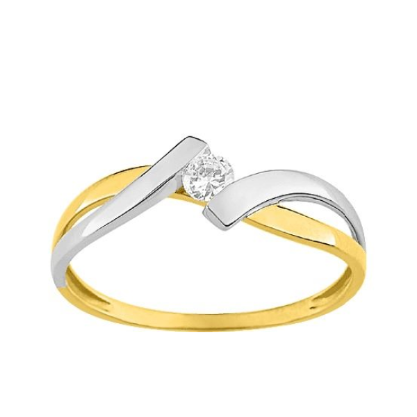 Bague  Or 375/1000 Oxyde de Zirconium
