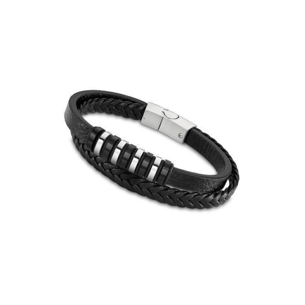 Bracelet LOTUS STYLE Acier Cuir