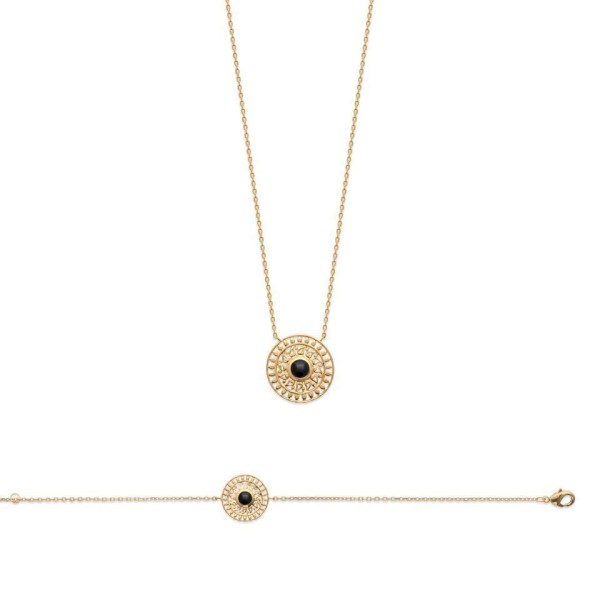 Collier  Plaqué Or Pierre Naturelle