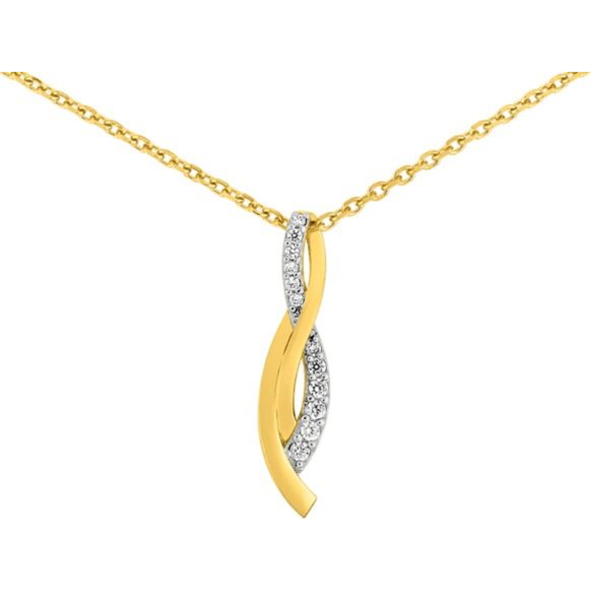 Collier  Plaqué Or Oxyde de Zirconium