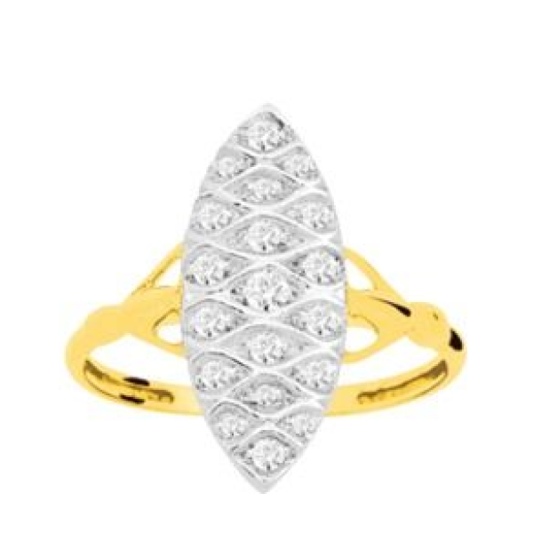 Bague  Plaqué Or Oxyde de Zirconium