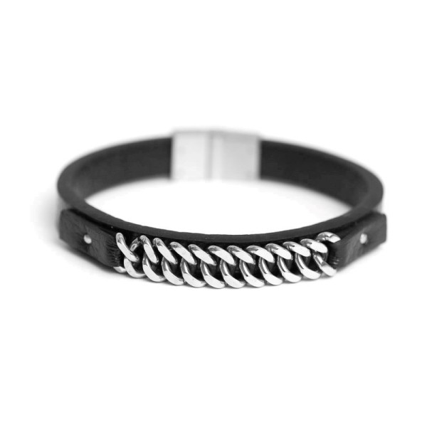 Bracelet  Acier Cuir