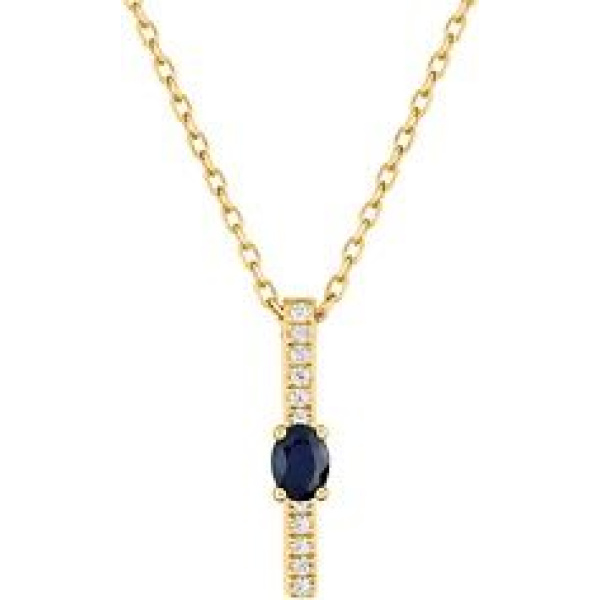 Collier  Or 375/1000 Saphir