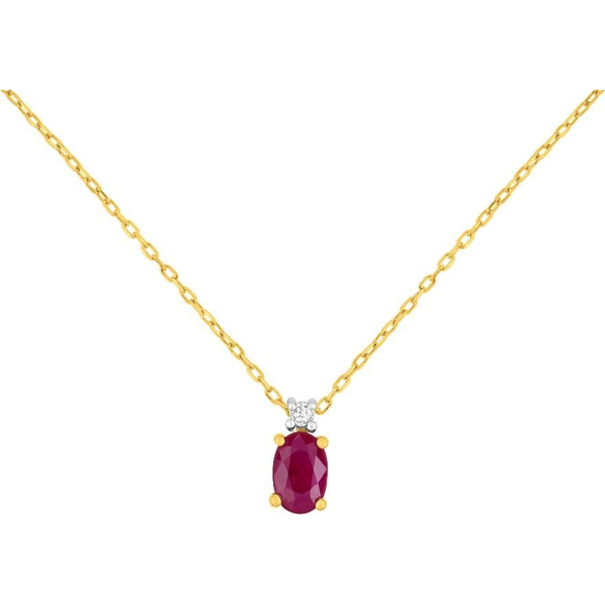 Collier  Or 375/1000 Rubis