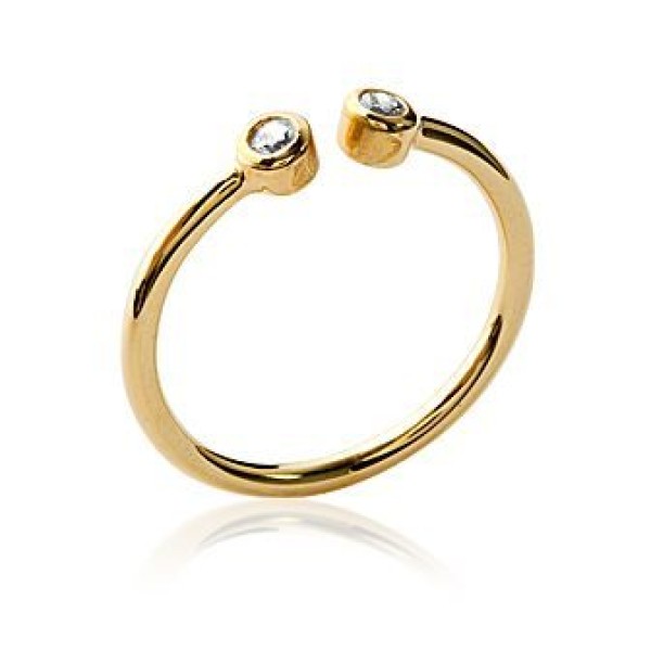 Bague  Plaqué Or Oxyde de Zirconium
