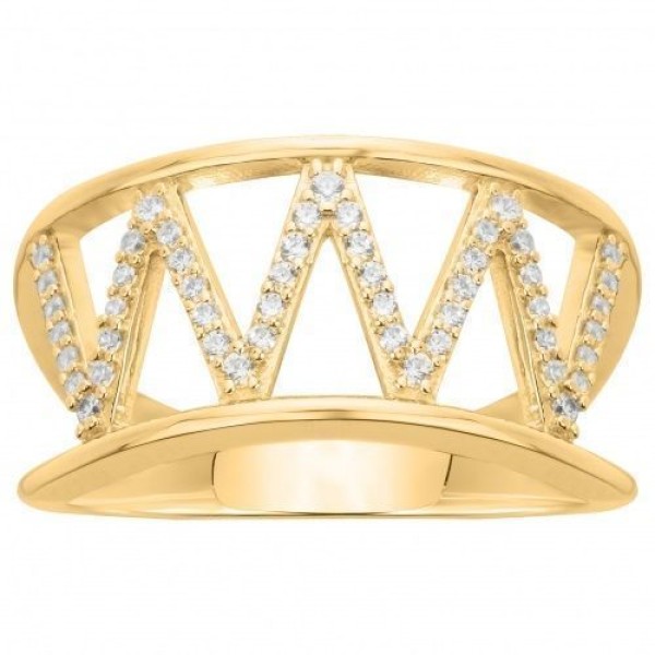 Bague  Plaqué Or Oxyde de Zirconium