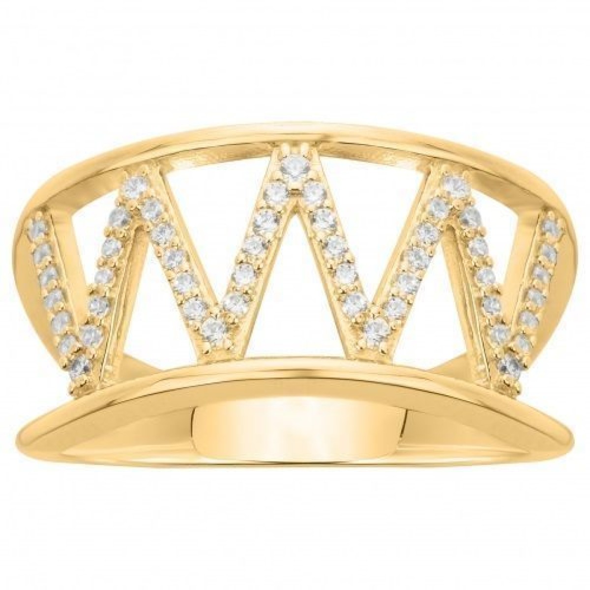 Bague  Plaqué Or Oxyde de Zirconium