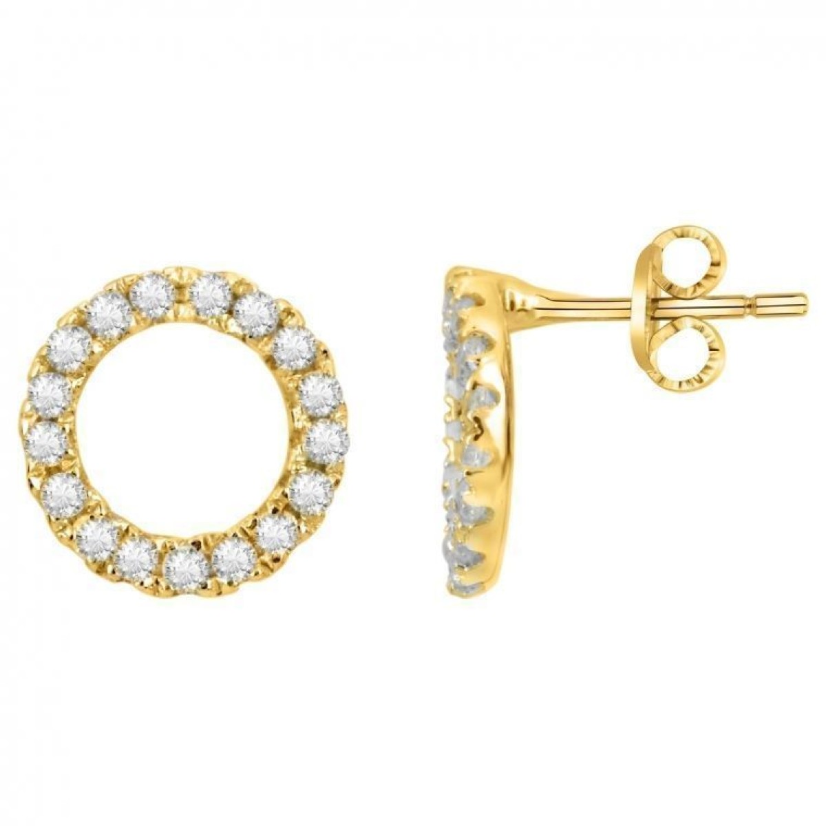 Boucles d'Oreilles  Plaqué Or Oxyde de Zirconium