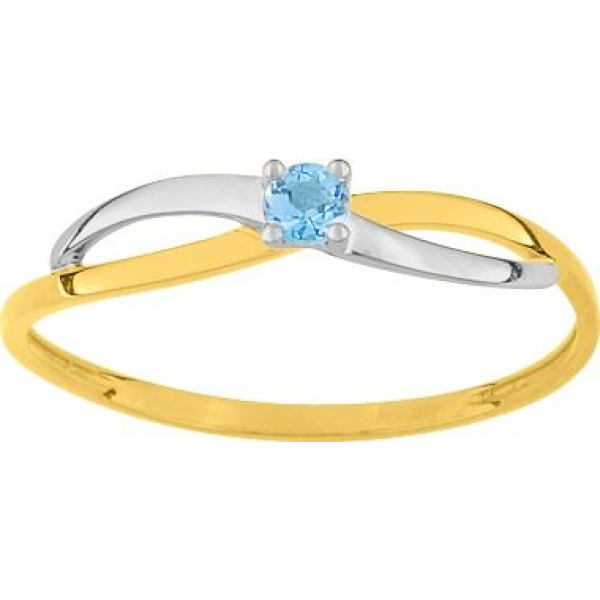 Bague  Or 375/1000 Topaze bleue traitée