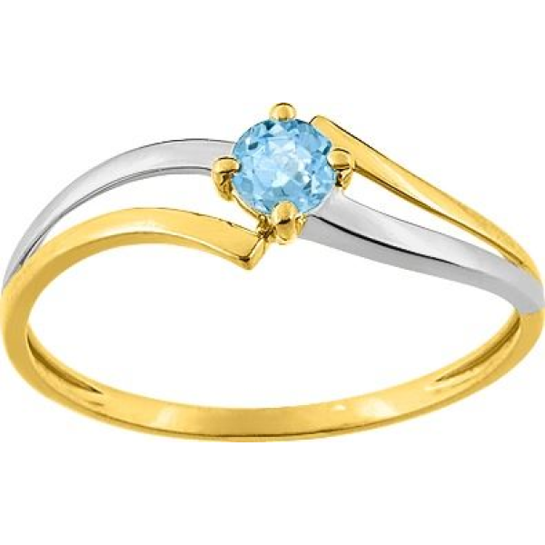 Bague  Or 375/1000 Topaze bleue traitée