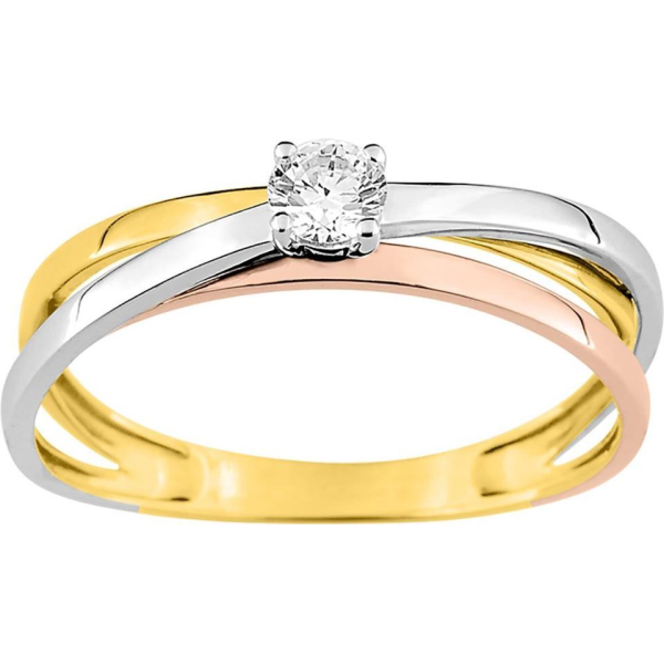 Bague  Or 375/1000 Oxyde de Zirconium
