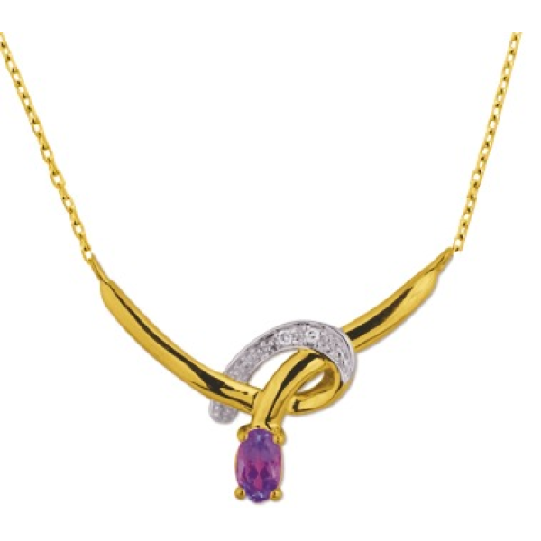 Collier  Or 375/1000 Améthyste
