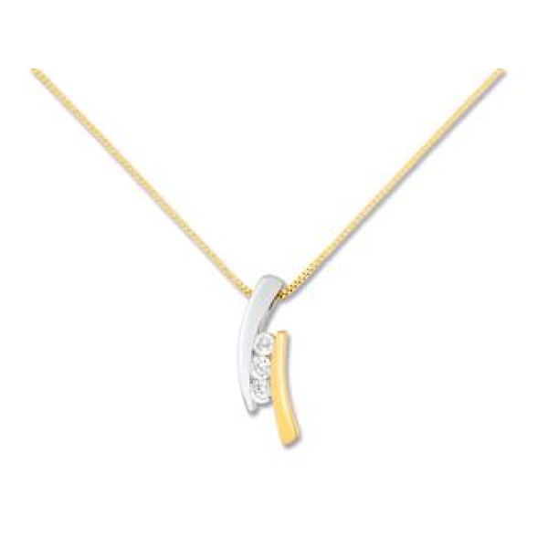 Collier  Or 375/1000 Oxyde de Zirconium