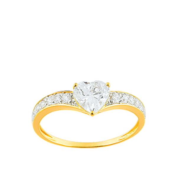Bague  Or 375/1000 Oxyde de Zirconium