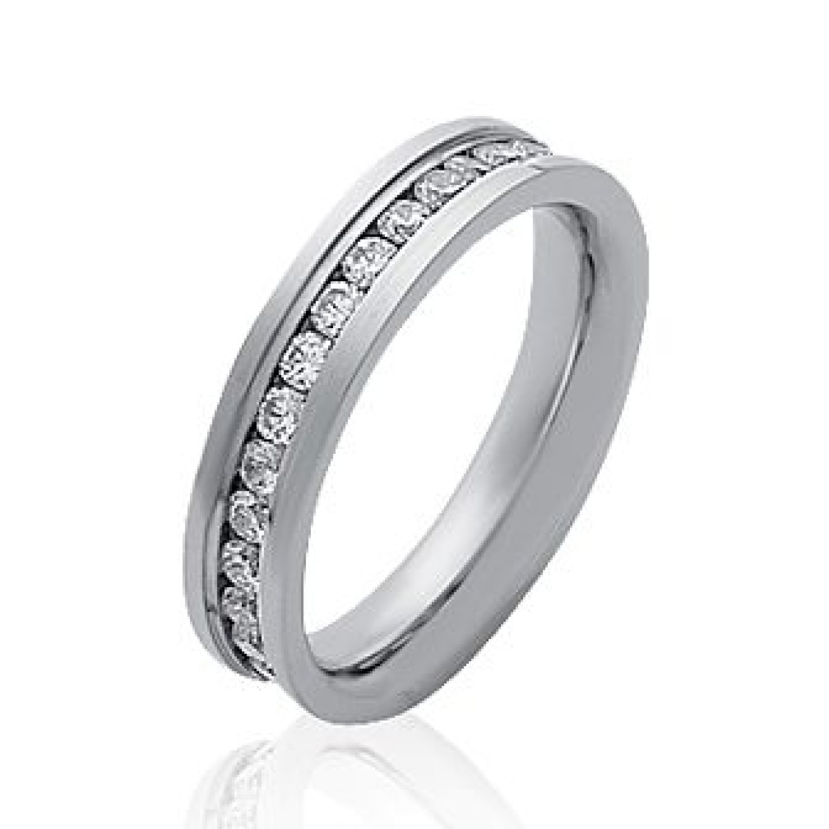 Bague  Acier Oxyde de Zirconium