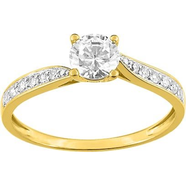 Bague  Or 375/1000 Oxyde de Zirconium