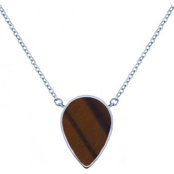 Collier  Acier Pierre Naturelle