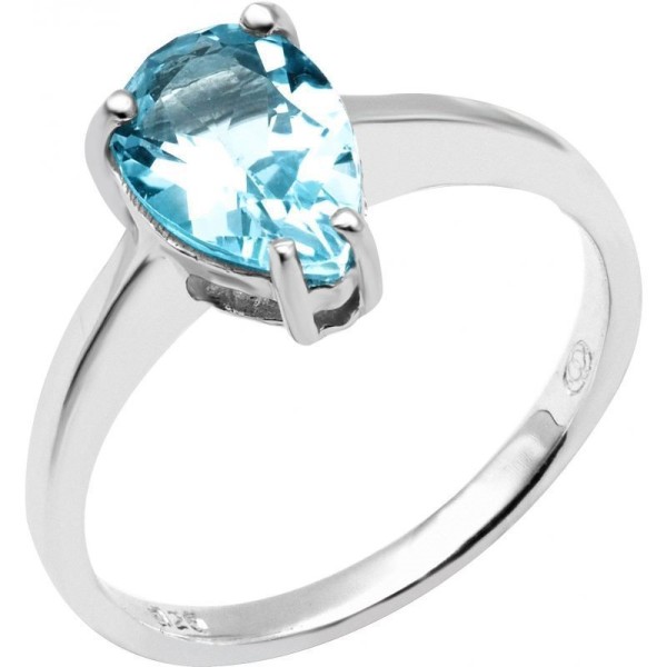 Bague  Argent 925/1000 Topaze bleue traitée