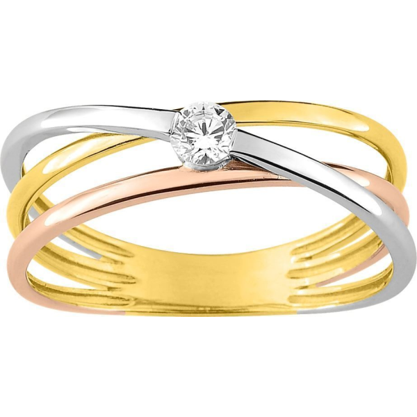 Bague  Or 375/1000 Oxyde de Zirconium