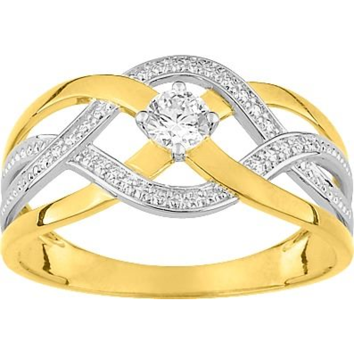 Bague  Or 375/1000 Oxyde de Zirconium