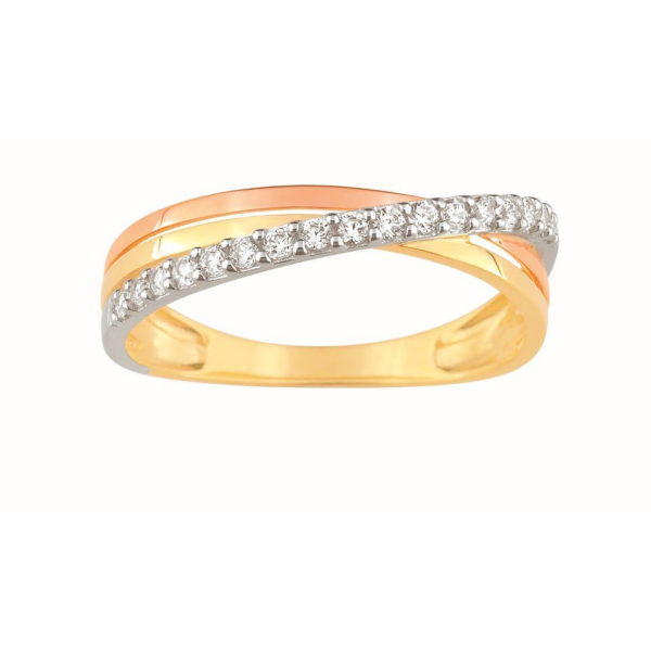 Bague  Or 375/1000 Oxyde de Zirconium