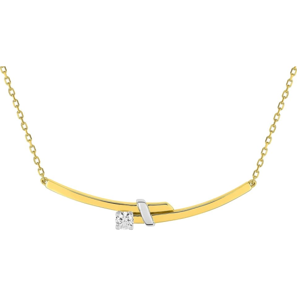 Collier  Or 375/1000 Oxyde de Zirconium