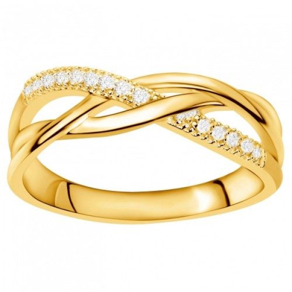 Bague  Plaqué Or Oxyde de Zirconium