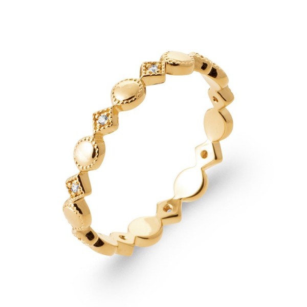 Bague  Plaqué Or Oxyde de Zirconium