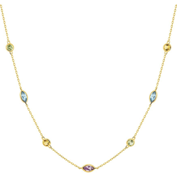 Collier  Or 375/1000 Multipierres