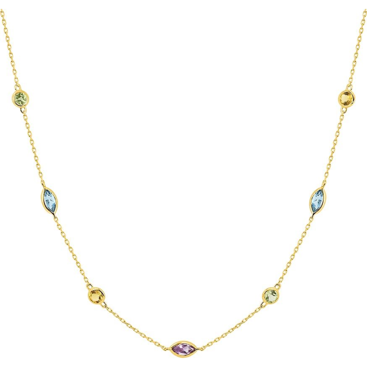 Collier  Or 375/1000 Multipierres
