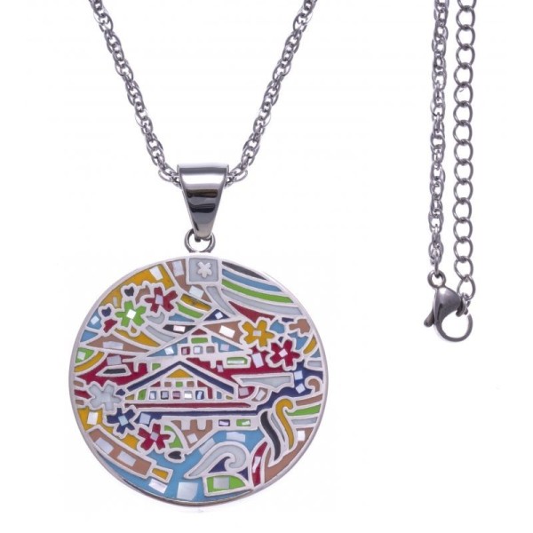 Collier  Acier Pierre Naturelle