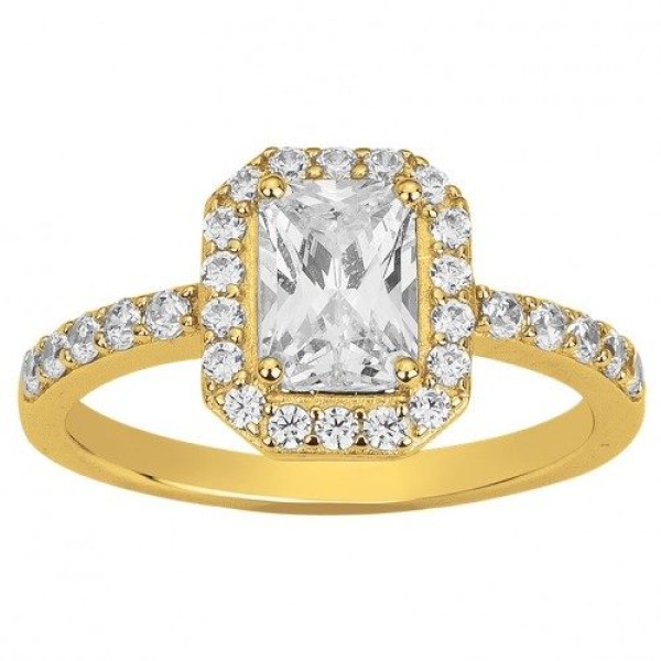 Bague  Plaqué Or Oxyde de Zirconium