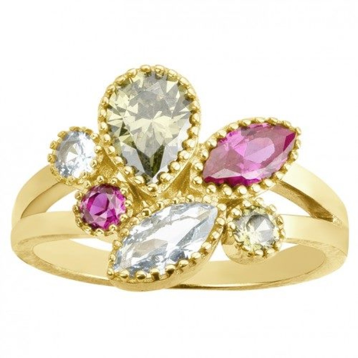 Bague  Plaqué Or Oxyde de Zirconium