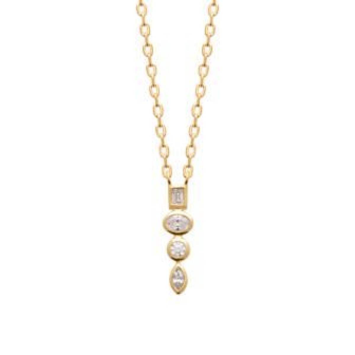 Collier  Plaqué Or Oxyde de Zirconium