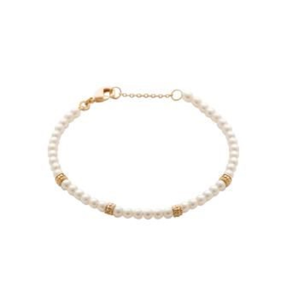 Bracelet  Plaqué Or Perles d'Imitations
