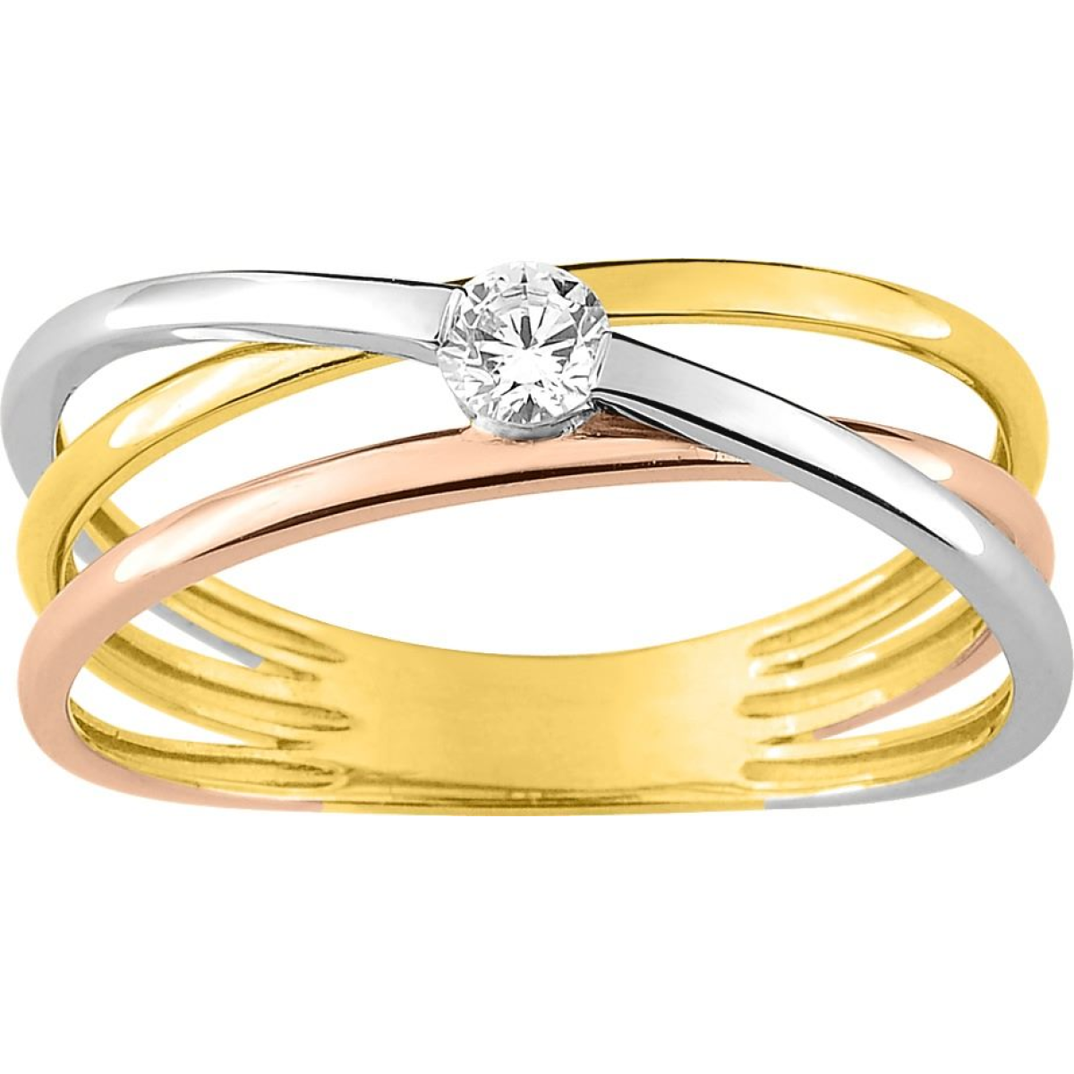 Bague  Or 750/1000 Oxyde de Zirconium