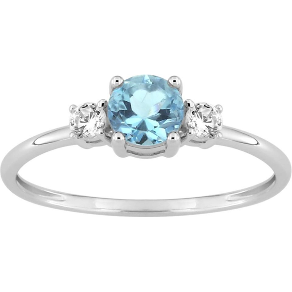Bague  Or 375/1000 Topaze bleue traitée