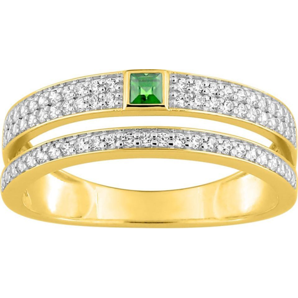 Bague  Or 375/1000 Emeraude
