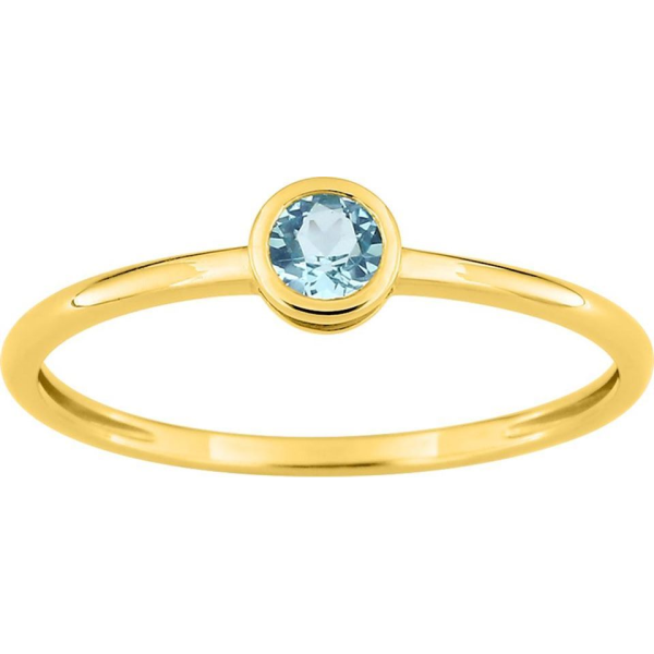 Bague  Or 375/1000 Topaze bleue traitée