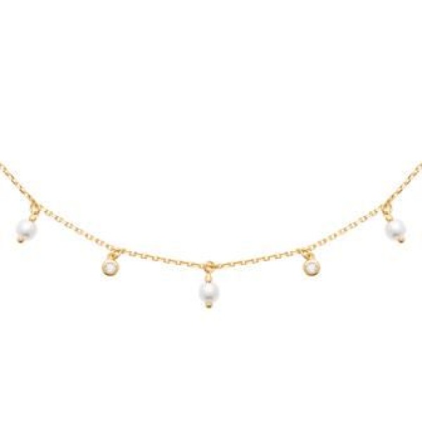 Collier  Plaqué Or Perles d'Imitations