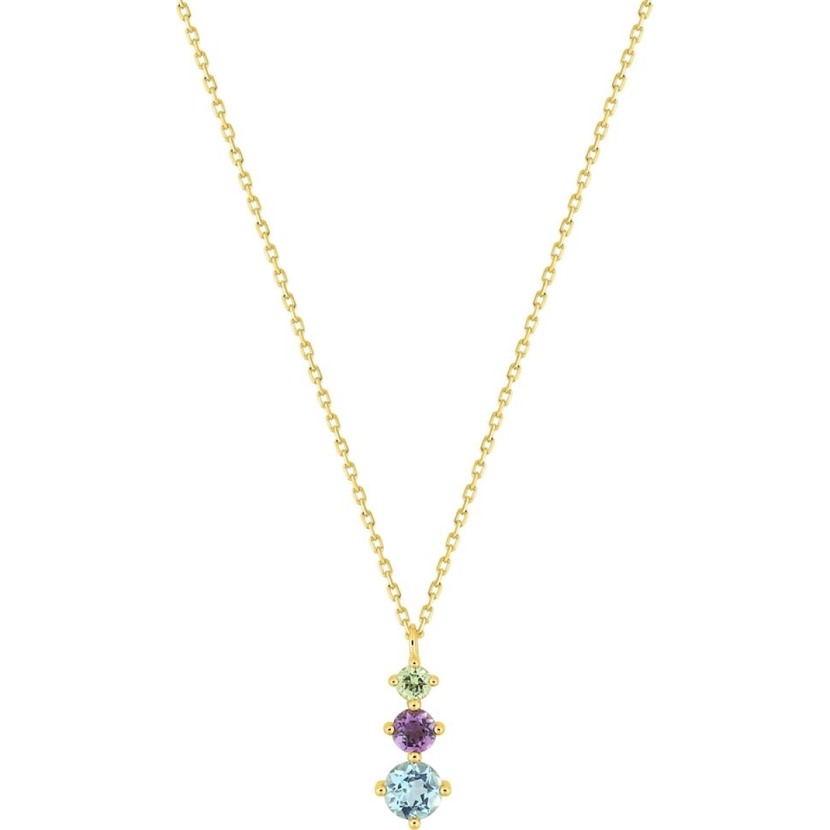 Collier  Or 375/1000 Multipierres