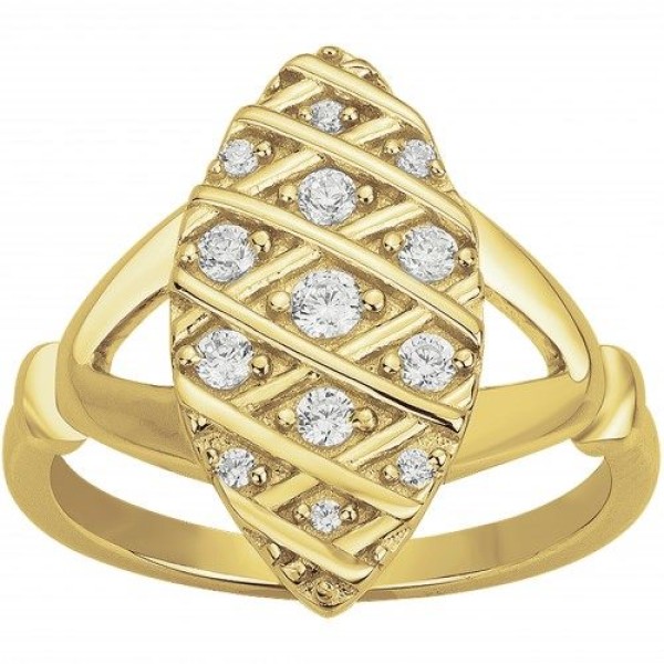 Bague  Plaqué Or Oxyde de Zirconium