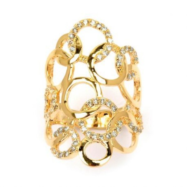 Bague  Plaqué Or Oxyde de Zirconium